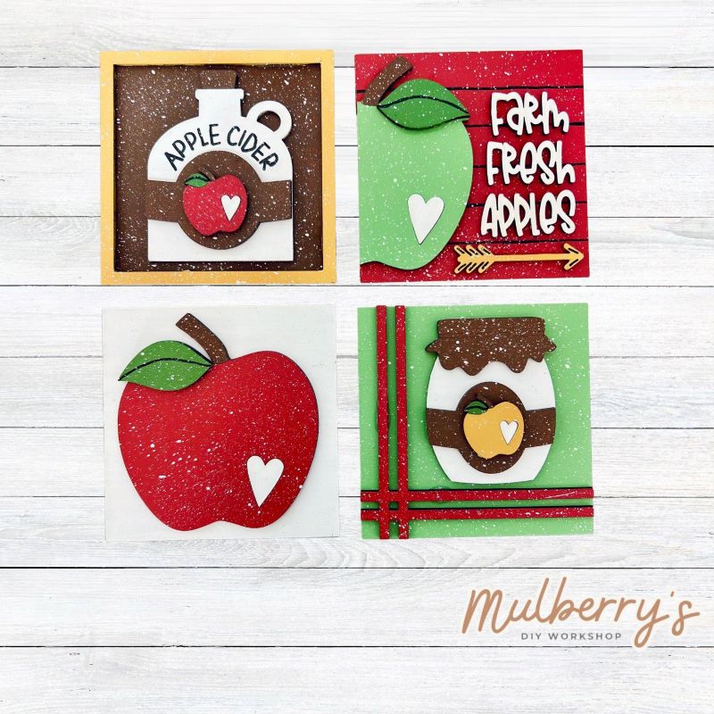 Our 4x4 apple decorative tiles are so versatile. They go perfectly with many of our interchangeable bases! Display them in our learning towers, tiered trays, or display shelves.