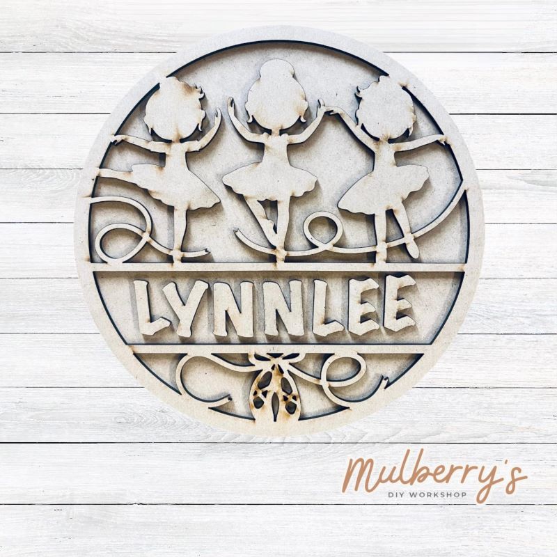 Our personalized ballet round is the perfect project for your little dancer! Approximately 9.5" in diameter. Optional stand is available.