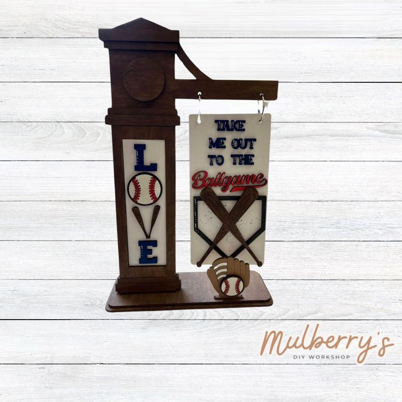 Our interchangeable mega post is so versatile! It's roughly 18.5" tall by 10.5" wide. Swap out different inserts throughout the year. This is a set for the interchangeable mega post and baseball inserts.
