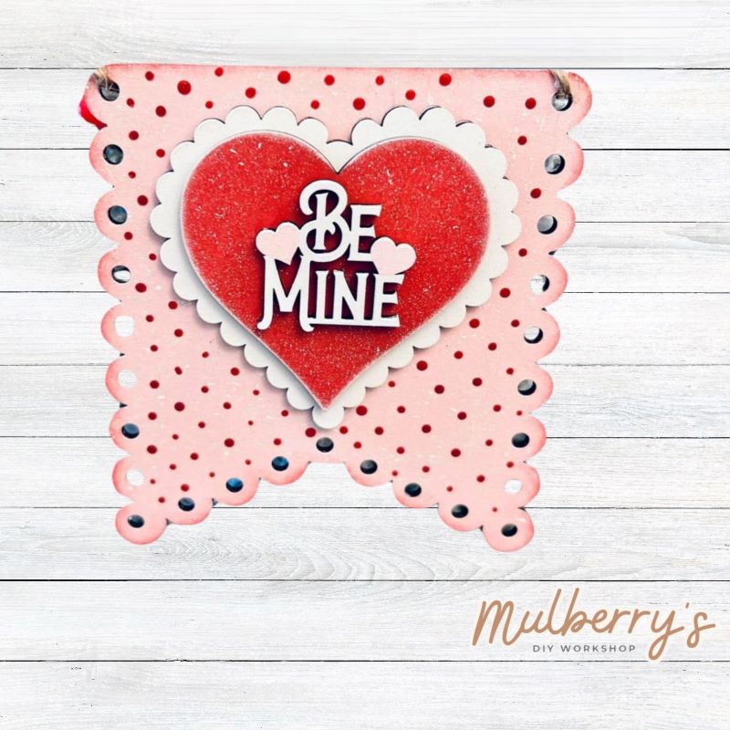 Our be mine ornament is just too cute! It's approximately 5" tall by 5" wide.