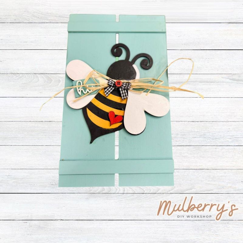 Buzz into summer with our new bee pallet sign! It's approximately 10.5" tall by 6" wide.