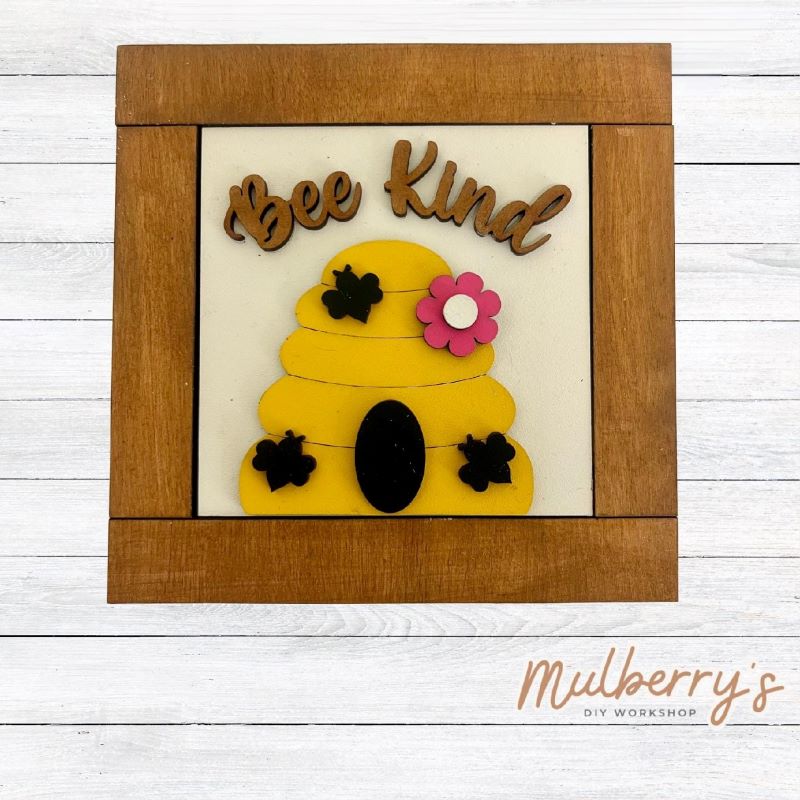 Our interchangeable square frame is the perfect way to display the different seasonal and holiday decorative tiles! Choose your favorite bee decorative tile to display inside! This listing includes the base and choice of one bee insert. Approximately 6" in diameter.