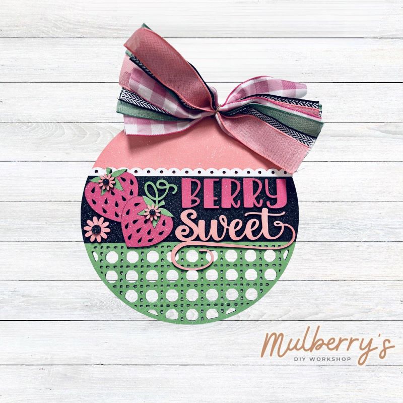 Berry sweet! Our new strawberry hanger is full of sugar and charm! Approximately 10.5" and includes your choice of either beads or a bow.