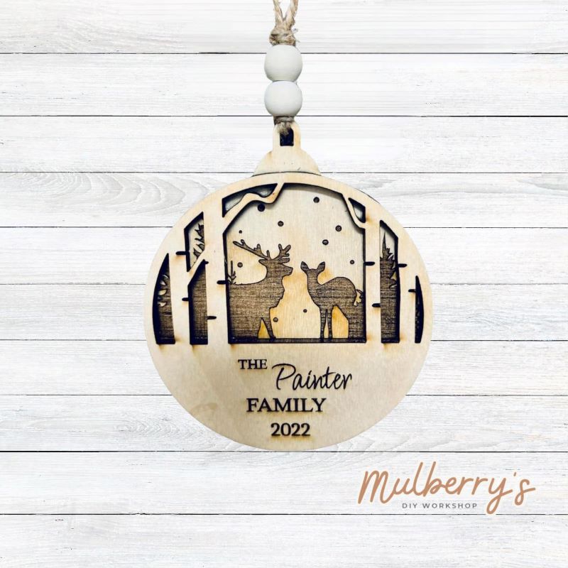 Personalized Bear and Deer Ornaments