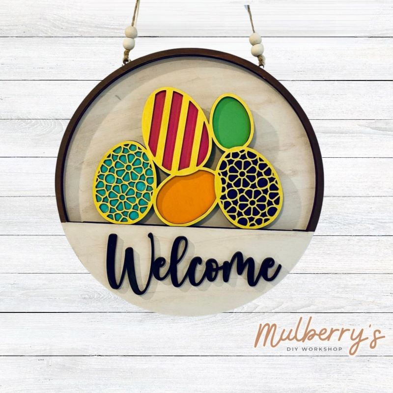 Easter Eggs Insert for Interchangeable Welcome Door Hanger