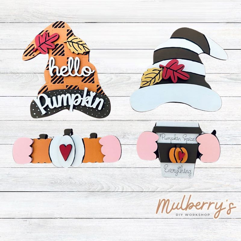 Our fall inserts pair perfectly with our interchangeable mini gnomes, which are sold separately.