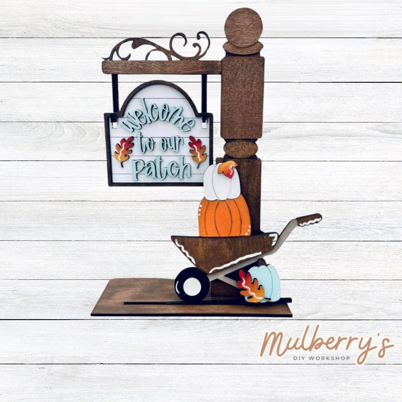 Our interchangeable mini post is so versatile! It's roughly 15" tall by 10" wide. Swap out different inserts throughout the year. This is a set for the interchangeable mini post and fall inserts.