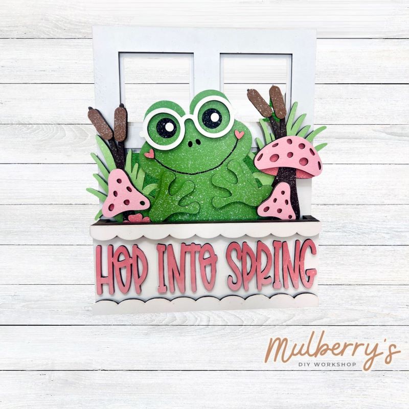 Check out our newest interchangeable project...our window box! It's the perfect project to add to your seasonal/holiday decor! It's approximately 9" wide by 11.5" tall.
Includes window box base with Frog insert.