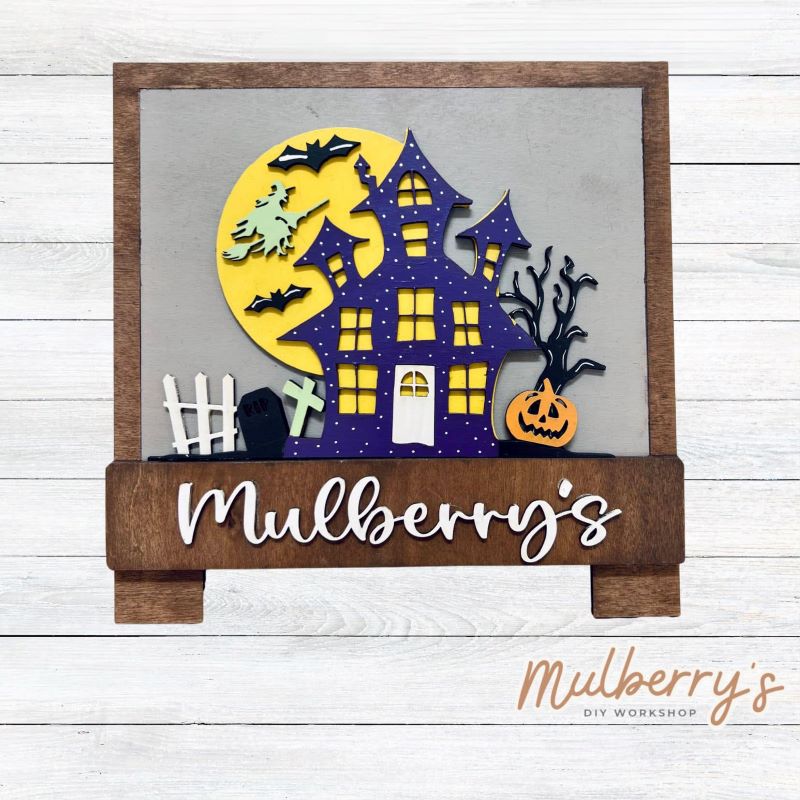 Haunted House Insert for Interchangeable Desk Easel