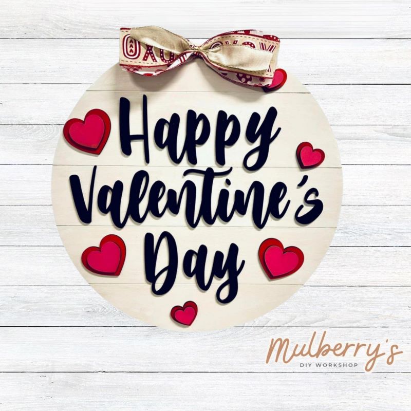 Make a statement with our Happy Valentine's Day 22" door hanger!