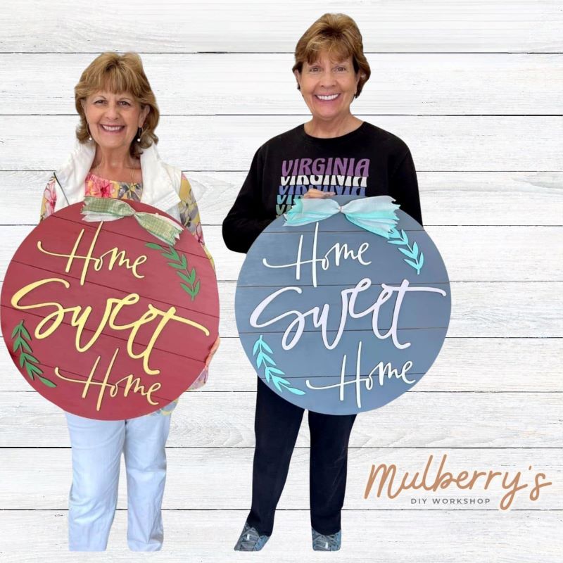 Welcome family and friends to your home with our 22" Home Sweet Home door hanger!