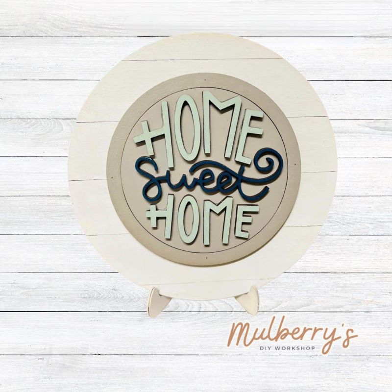 Decorate you home with our 8-inch mini interchangeable plate stand and home sweet home insert.