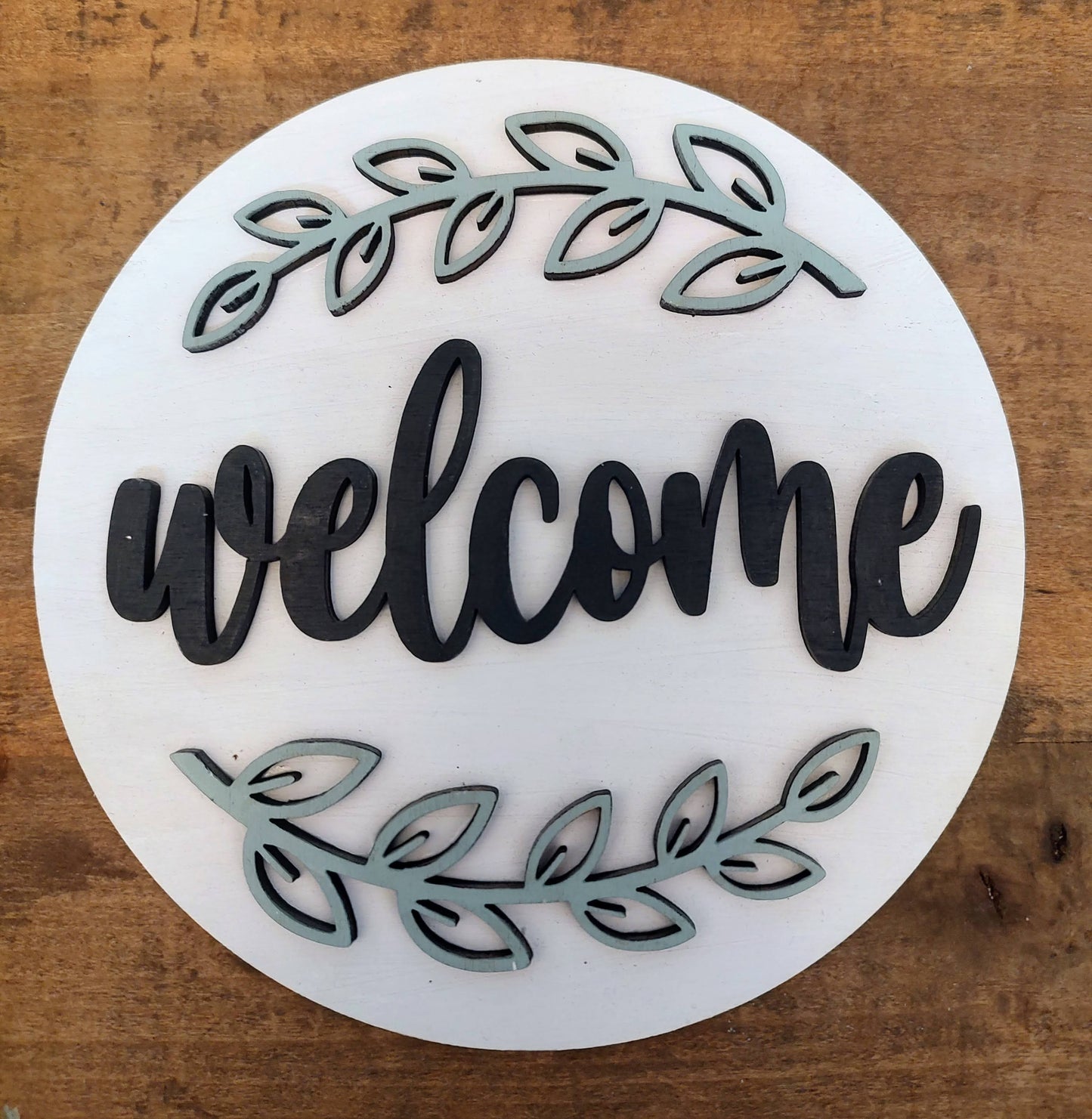 PAINTED Welcome Floral Large Plate Insert
