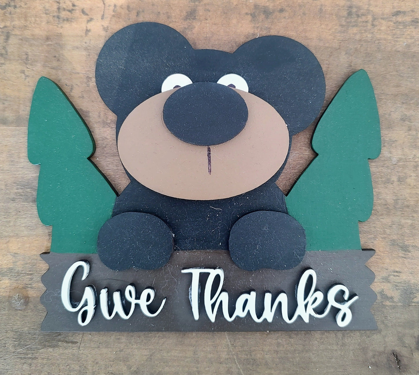 PAINTED Give Thanks Bear
