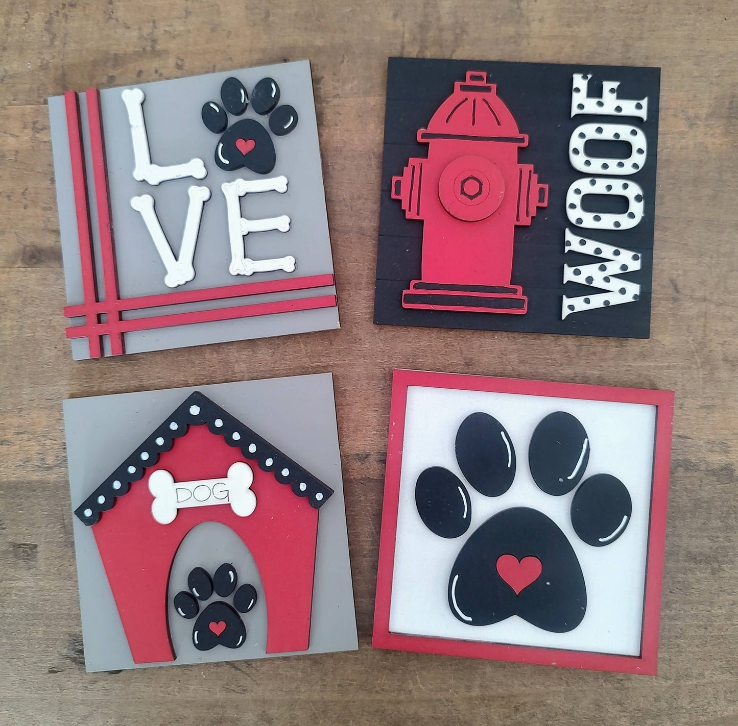 PAINTED Dog Leaning Tower Inserts