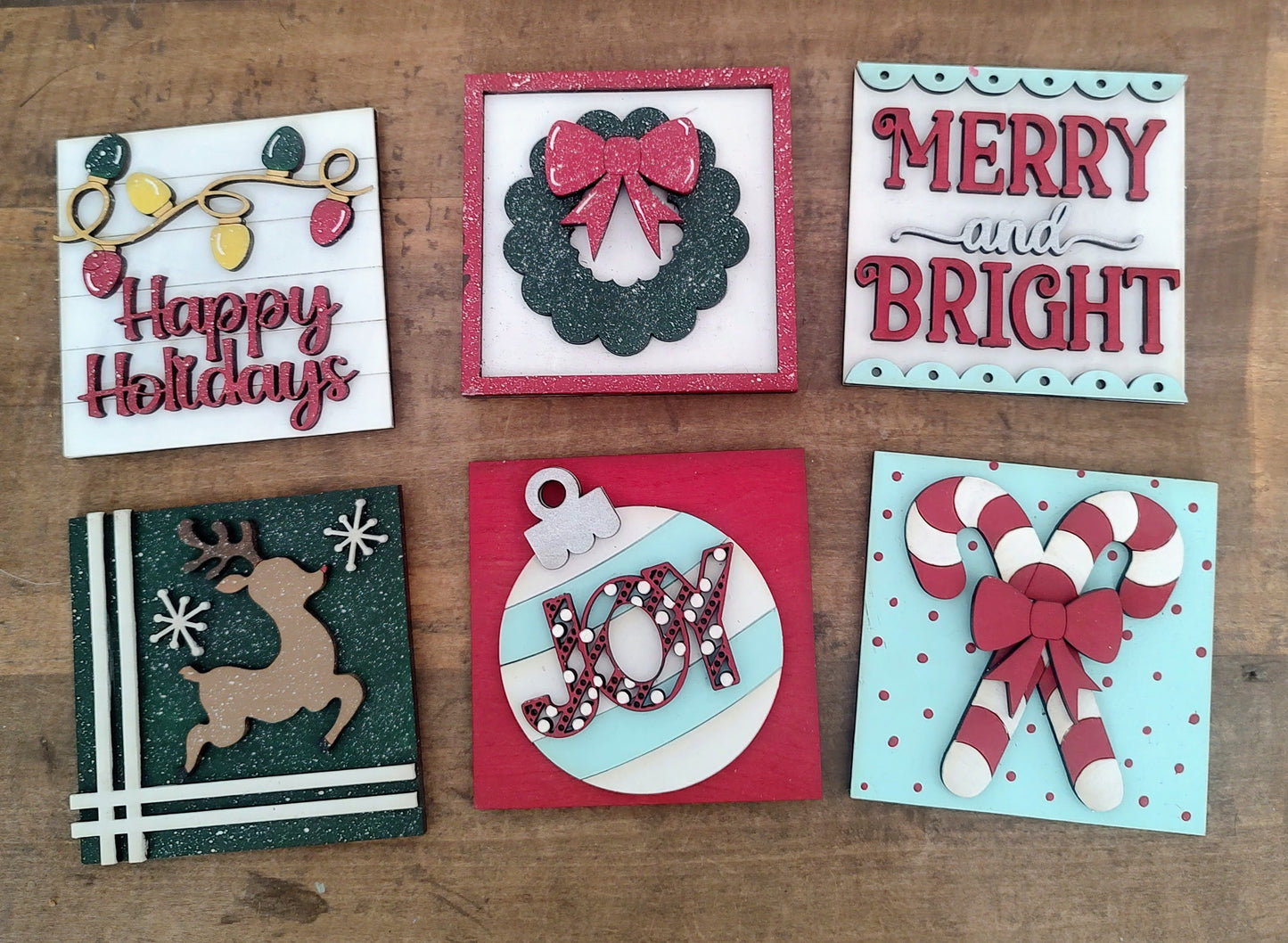 PAINTED Christmas Leaning Tower Inserts