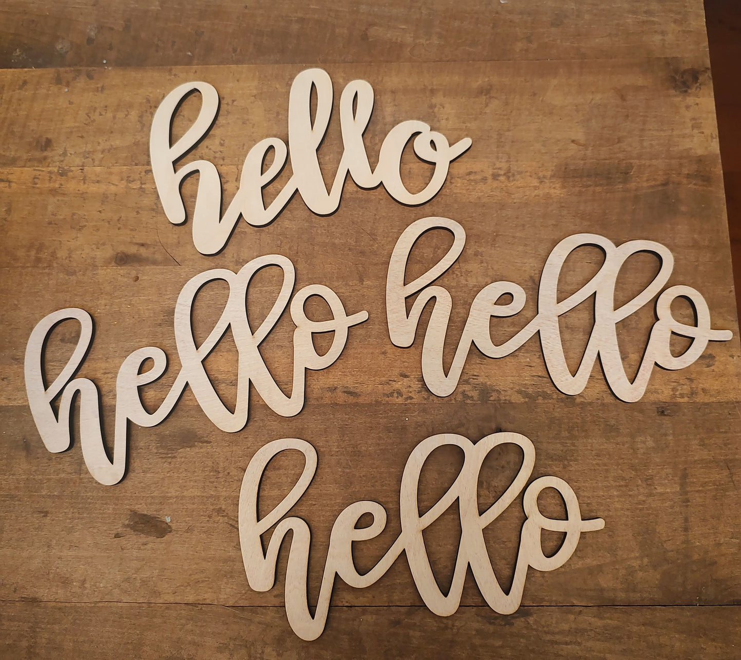 Unpainted "Hello" Lettering