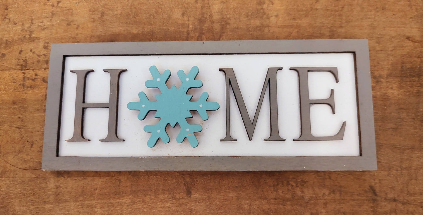 PAINTED Home with Snowflake