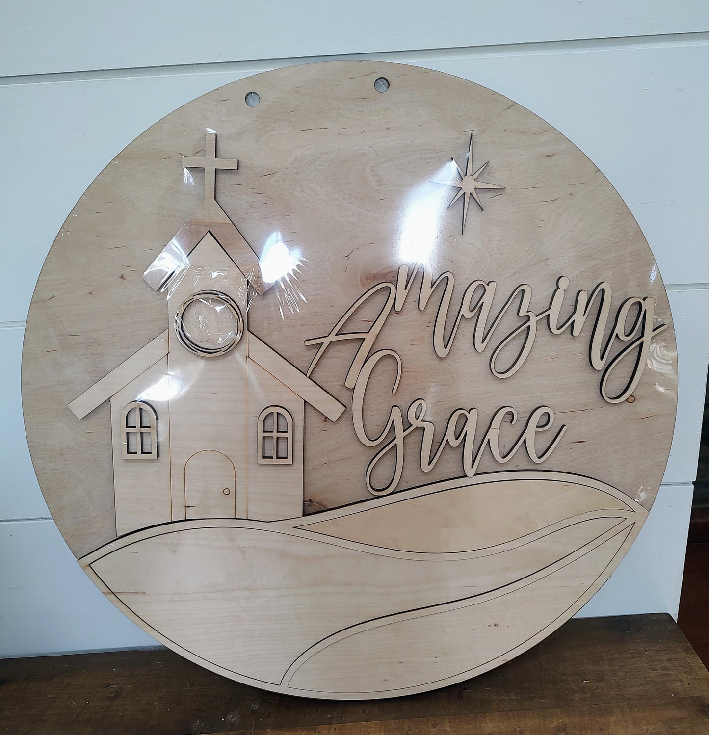 Unpainted Amazing Grace 22" Door Hanger