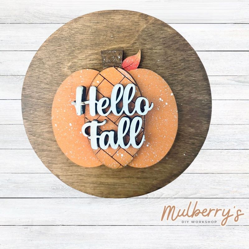 Decorate your home with our 4.5-inch Hello Fall insert. Our inserts may be displayed solo or with our interchangeable mini plate stand, which is sold separately.