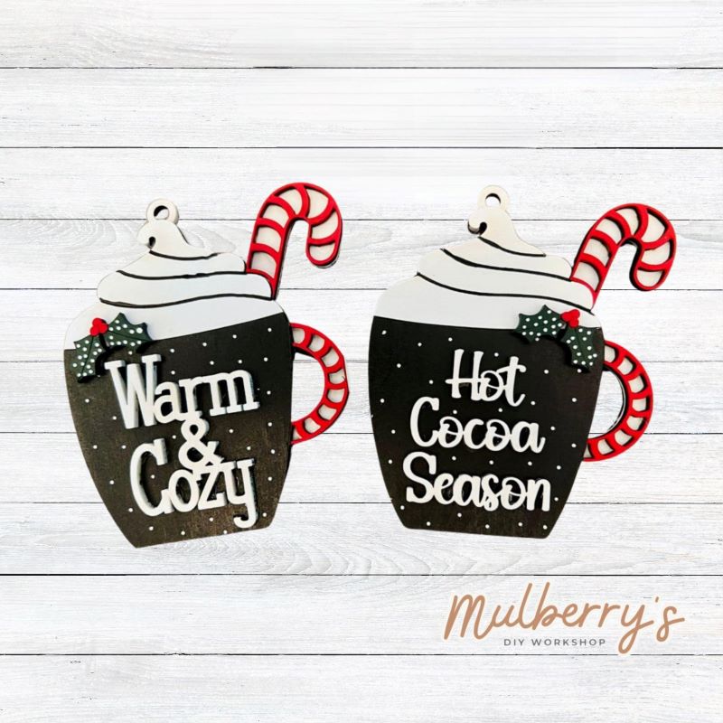 Our 6" winter mug ornaments are the perfect ornaments for your Christmas tree!