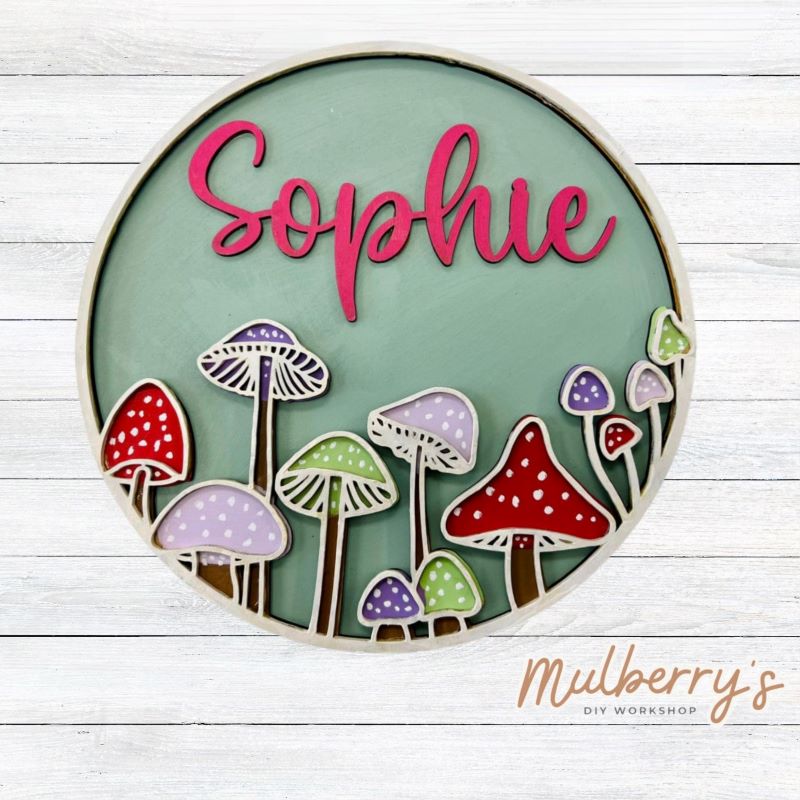 Our personalized mushroom round is the ideal project for your mushroom lover! Approximately 10" tall. Optional stand is available.