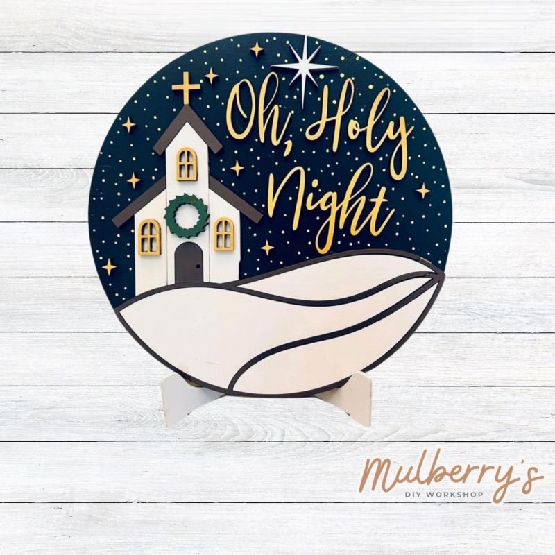 Our "Oh, Holy Night" round is stunning! Approximately 10" in diameter. Optional stand is available.