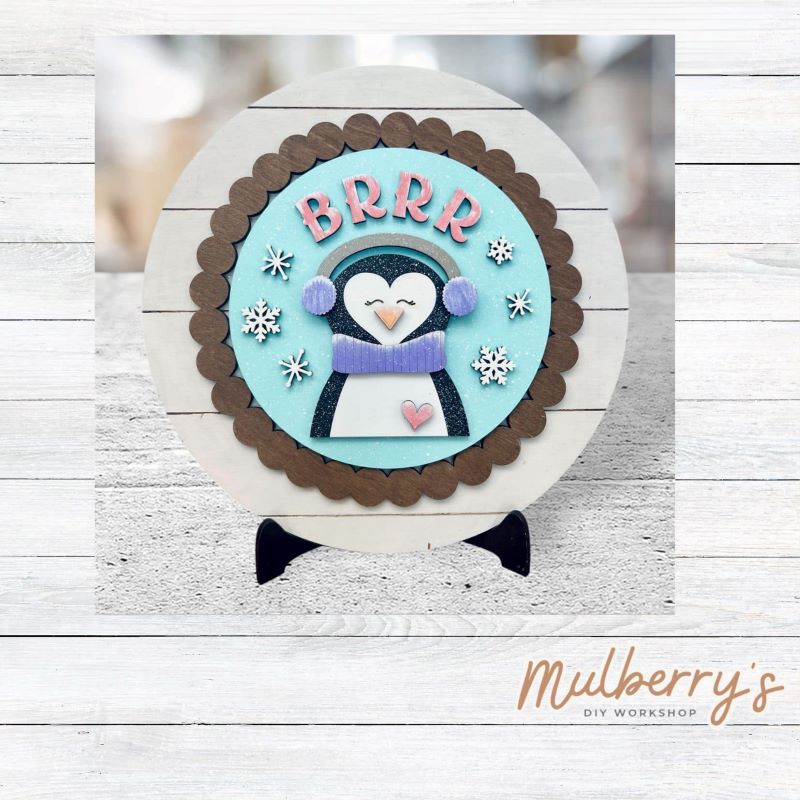 We love our large interchangeable plate with stand! It's approximately 11.5-inches is diameter and can display your favorite seasonal/holiday insert. This set includes the large interchangeable plate with stand and the winter penguin insert.