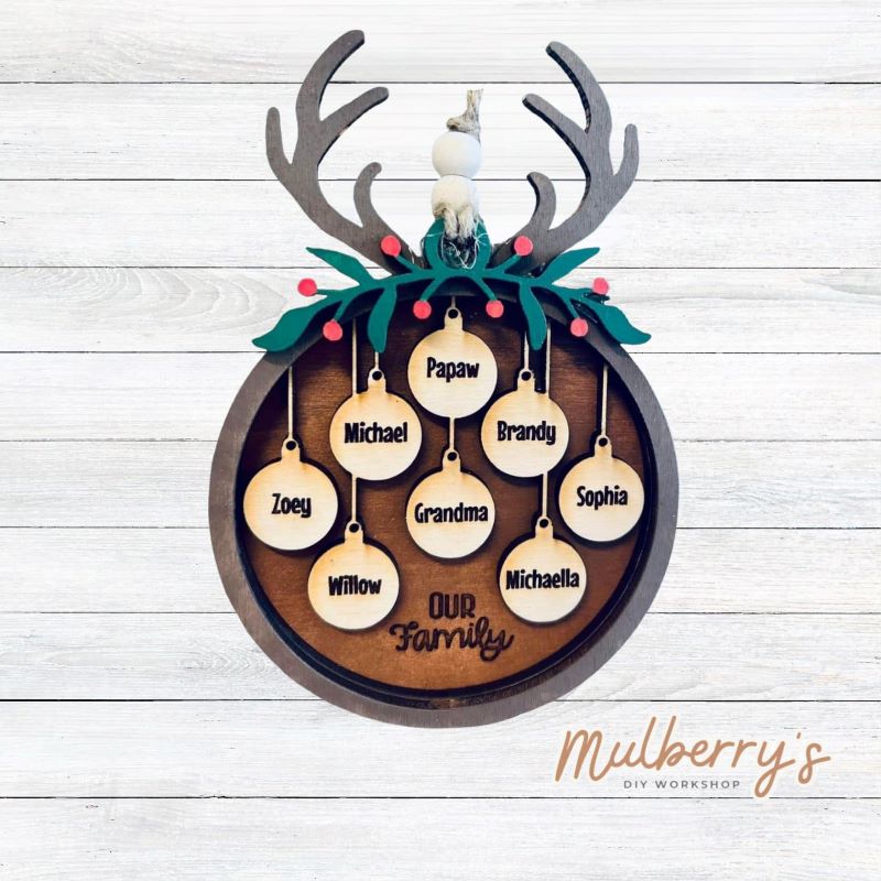 Personalized Ornament with Antlers