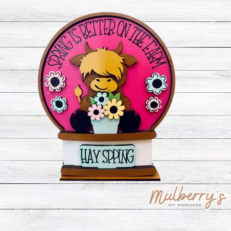Our interchangeable mini snowglobe is the perfect addition to your seasonal decor! Simply switch out the interchangeable pieces for every holiday/season! Approximately 7" tall by 5.5" wide.