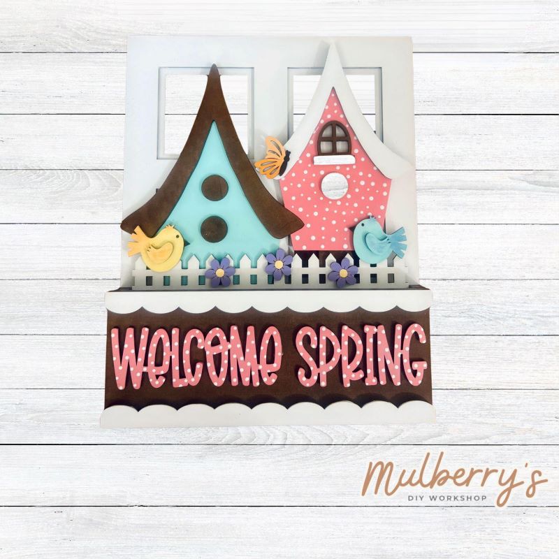 Check out our newest interchangeable project...our window box! It's the perfect project to add to your seasonal/holiday decor! It's approximately 9" wide by 11.5" tall.
Includes window box base with Spring insert.