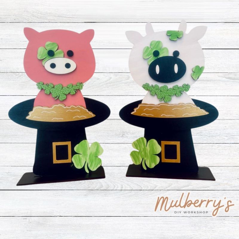 We adore our cute st. patty pets! Paint your favorite one! Approximately 10.5 inches tall. Stand is included.