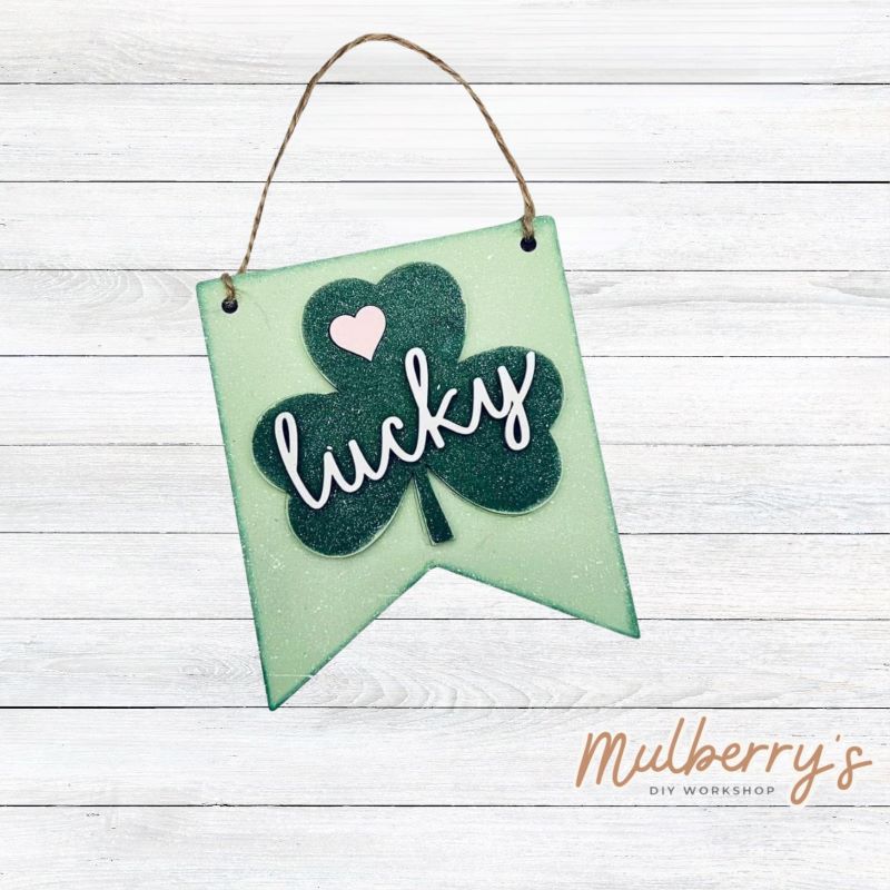 Our lucky shamrock ornament is just too cute! It's approximately 5" tall by 5" wide.