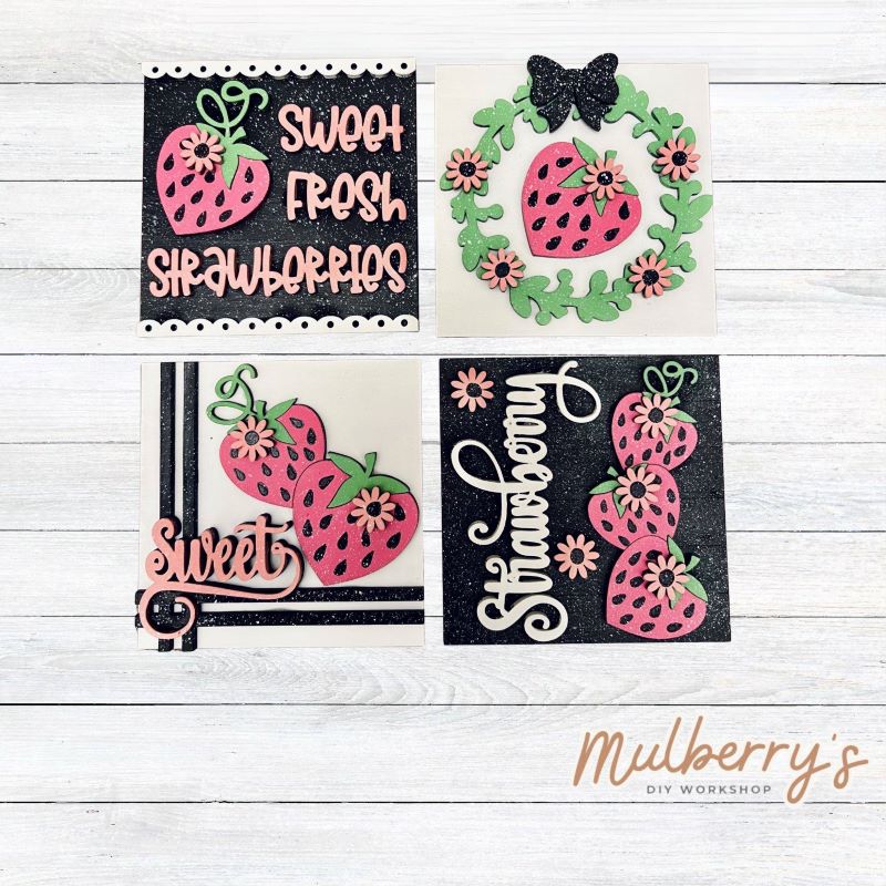 Our 4x4 strawberry decorative tiles are so versatile. They go perfectly with many of our interchangeable bases! Display them in our learning towers, tiered trays, or display shelves.