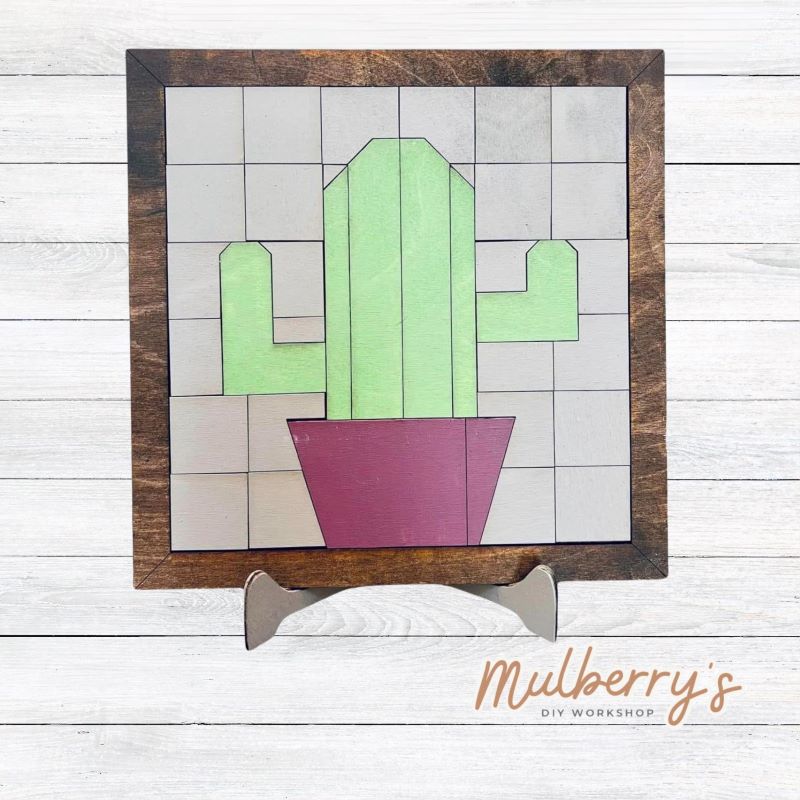 Our cactus barn quilt is approximately 10.5" tall. Optional stand is available.