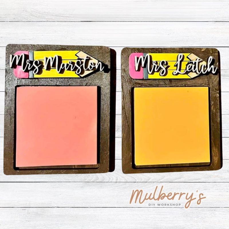 Gift your favorite teacher a personalized teacher notepad! Sticky pad is not included.