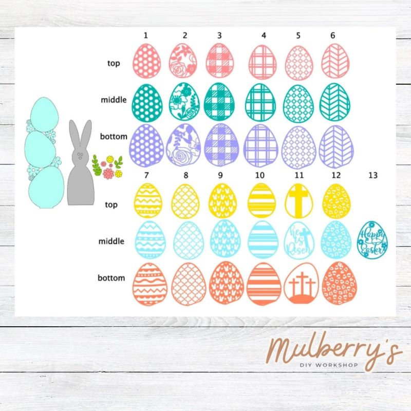 Personalized Three Stacking Eggs Shelf Sitter