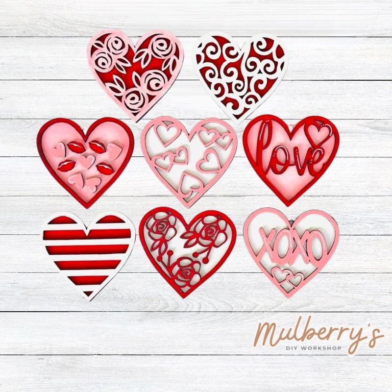 Our valentine heart ornaments are so cute! Approximately 4" tall by 4" wide.