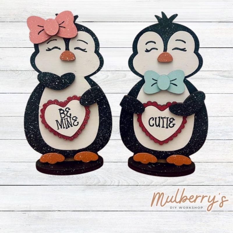 What could be cuter than these little penguins?!? Our new Valentine penguins are too adorable, at approximately 7" tall by 3.5" wide, making them the perfect size for your kids to complete! Each includes a stand.
