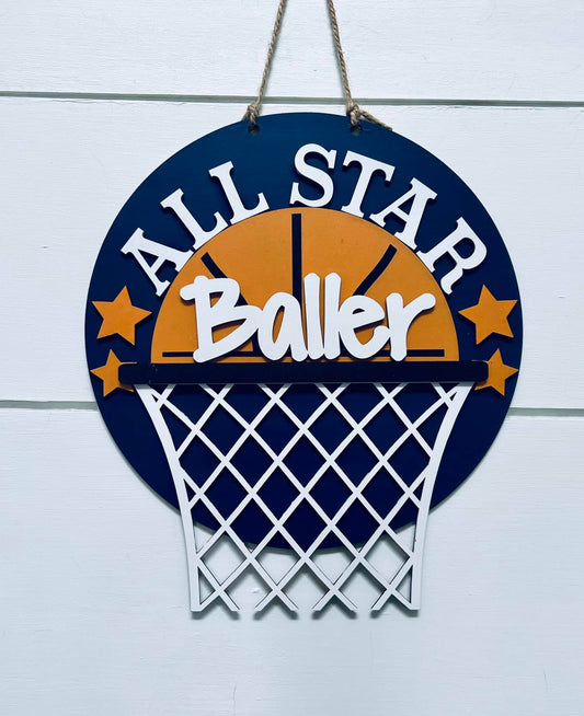 PAINTED Basketball Mini Hanger
