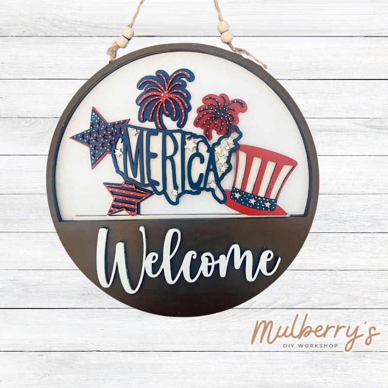 America Insert for Interchangeable Welcome Door Hanger