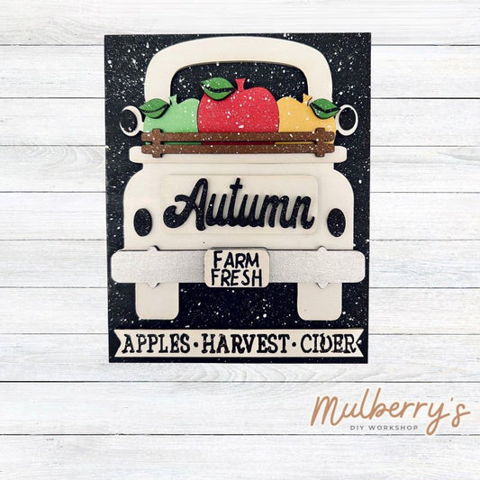 Our apple truck insert goes perfectly with our interchangeable rectangle frame, which is sold separately.