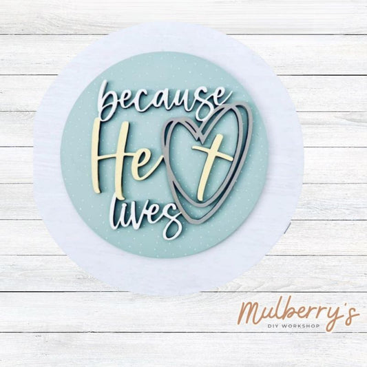 Decorate your home with our 4.5-inch Because He Lives insert. Our inserts may be displayed solo or with our interchangeable mini plate stand, which is sold separately.