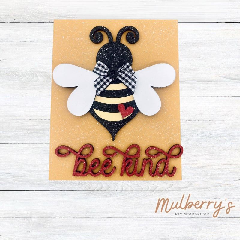 Our bee kind insert goes perfectly with our interchangeable rectangle frame, which is sold separately.