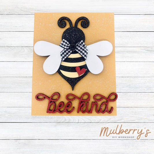 Our bee kind insert goes perfectly with our interchangeable rectangle frame, which is sold separately.
