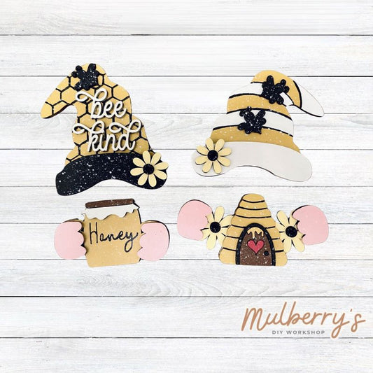Our bee inserts pair perfectly with our interchangeable mini gnomes, which are sold separately.