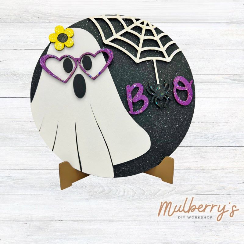 Our newest Halloween round is spook-tacular! It's approximately 10" in diameter, making the perfect addition to your seasonal decor! Optional stand available.