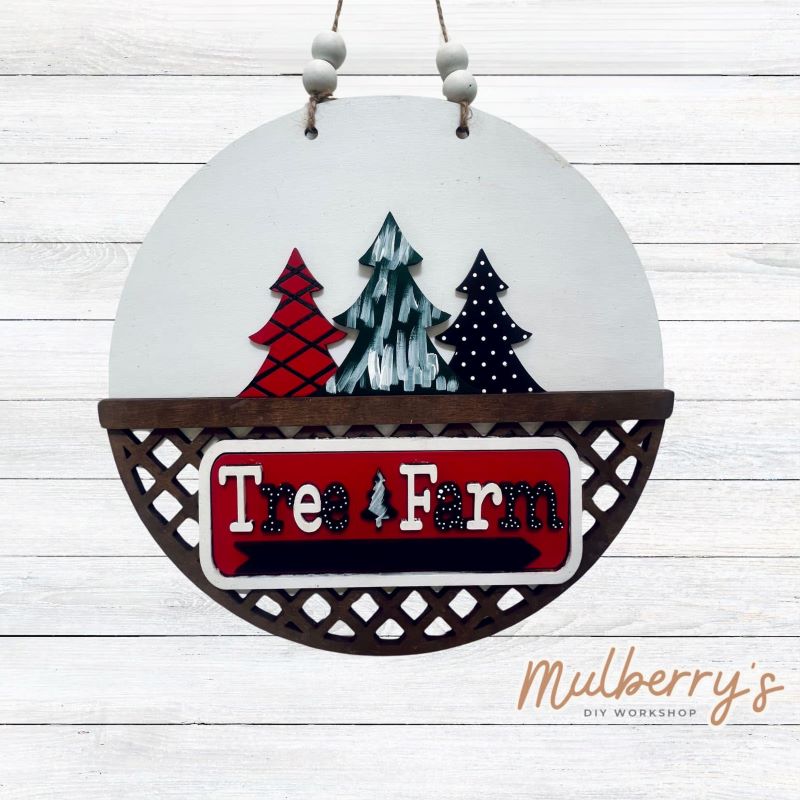 Christmas Tree Inserts for Interchangeable Lattice Round Door Hanger