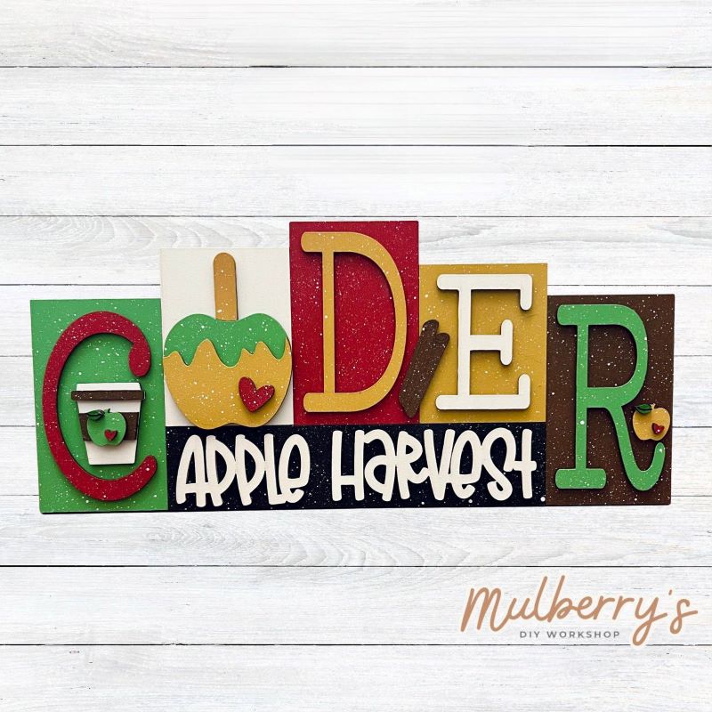 Do you like sipping on cider during apple harvest season? We sure do! Paint our adorable new block letter shelf sitter to spice up your decor this apple harvest season! Includes kickstand.