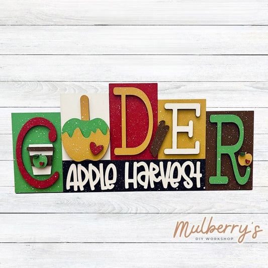Do you like sipping on cider during apple harvest season? We sure do! Paint our adorable new block letter shelf sitter to spice up your decor this apple harvest season! Includes kickstand.